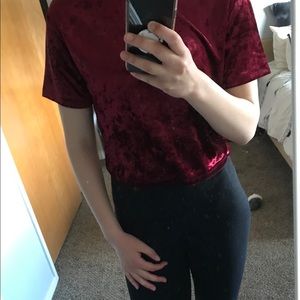 Garage red velvet crop top